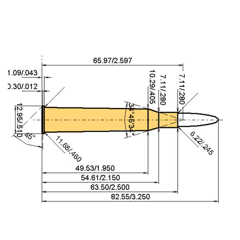 .240 Flang. Nitro Express Kaliber Maße und technische Spezifikationen