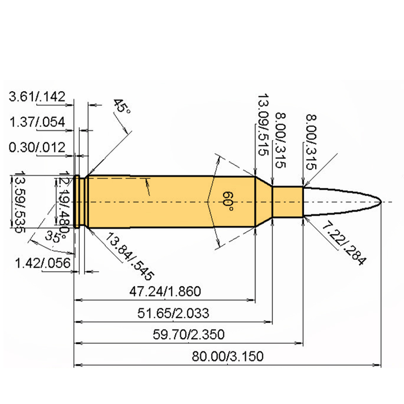 7 mm Blaser Mag Kaliber Maße und technische Spezifikationen