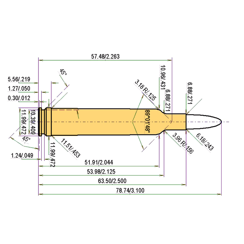 .240 Weath. Mag. Kaliber Maße und technische Spezifikationen