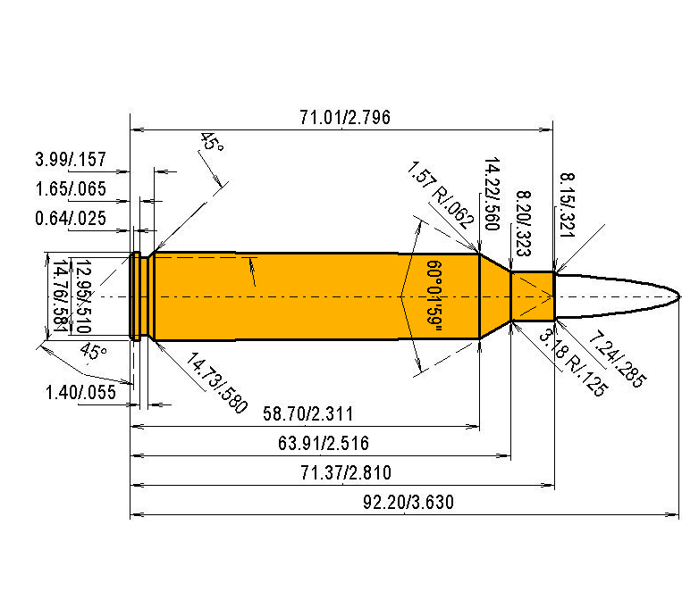 7.21 Firebird (Lazzeroni) Kaliber Maße und technische Spezifikationen