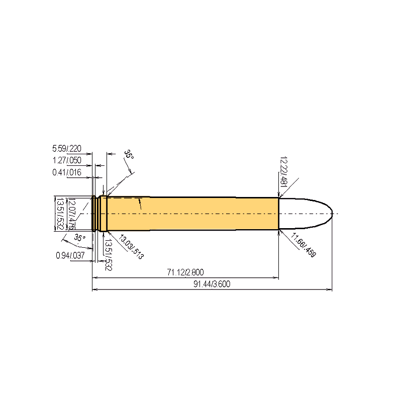 .458 Lott Kaliber Maße und technische Spezifikationen