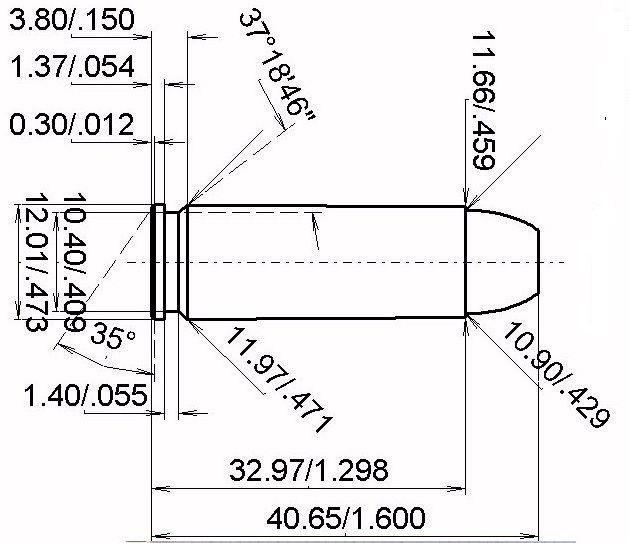 44 automagnum cartridge dimensions Kaliber Maße und technische Spezifikationen