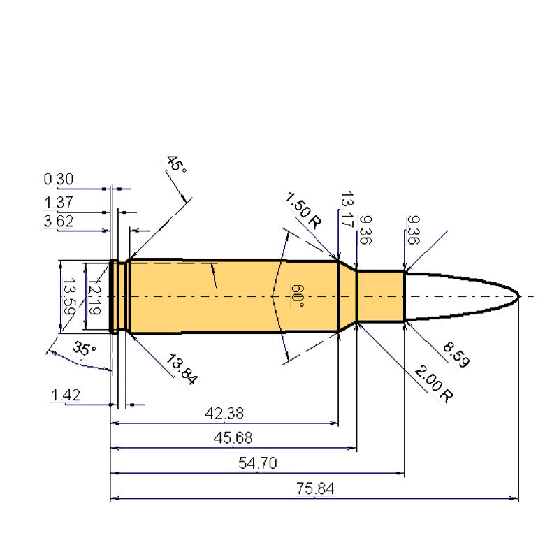 8.5 x 55 Blaser Kaliber Maße und technische Spezifikationen