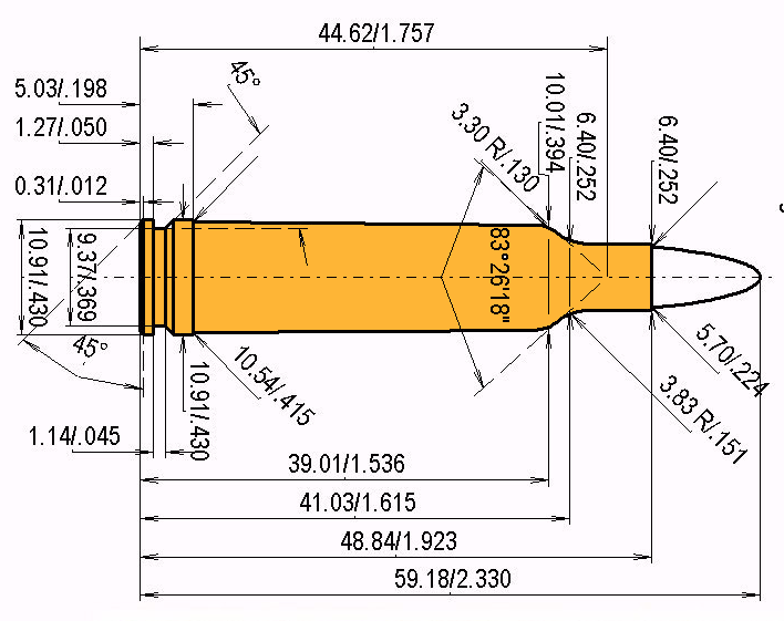 .224 Weath. Mag. Kaliber Maße und technische Spezifikationen