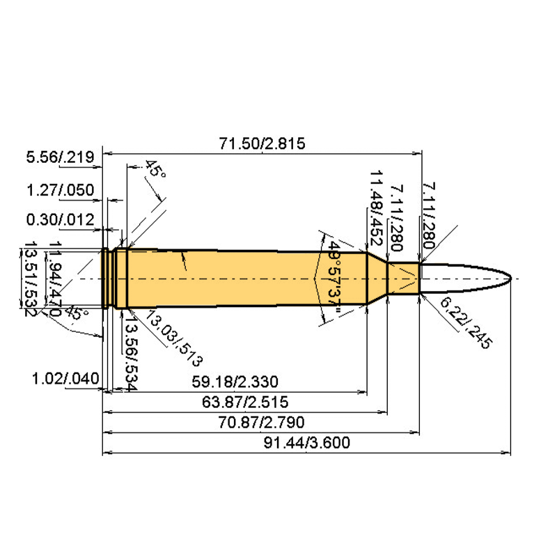 .244 H&H Mag. Kaliber Maße und technische Spezifikationen