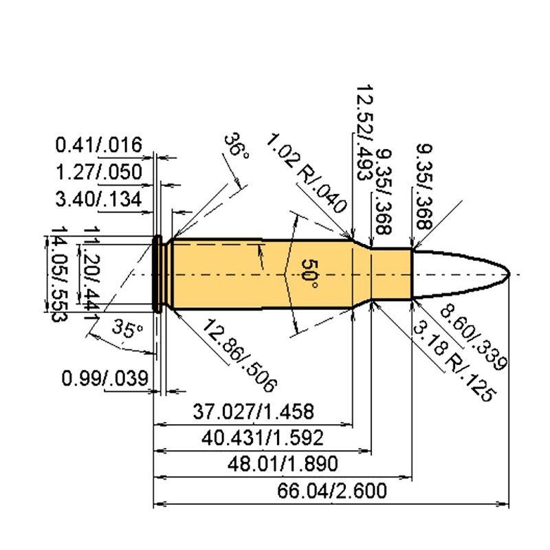 .338 Marlin Express Kaliber Maße und technische Spezifikationen